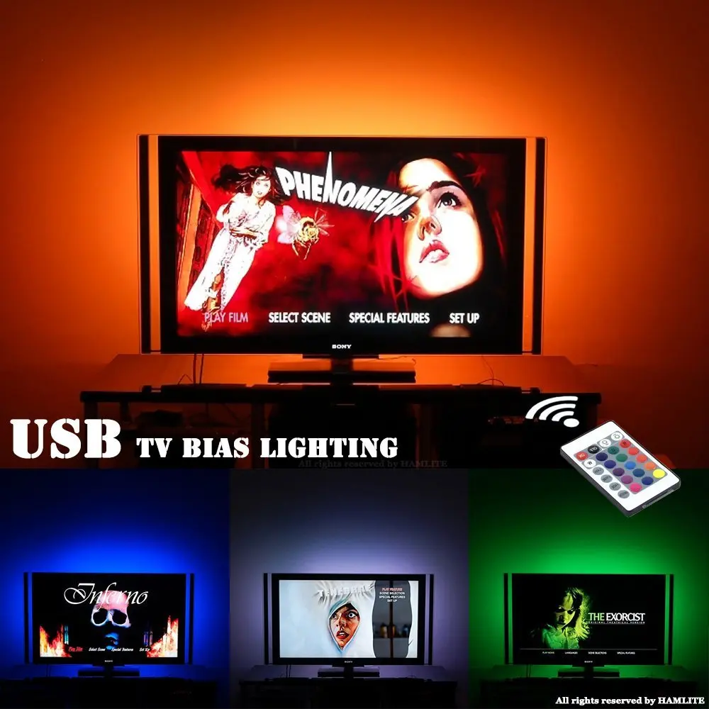 1-5M DC 5V USB LED Strip 5050 Waterproof RGB LED Light Flexible  3 17Key Remote For TV Background Lighting
