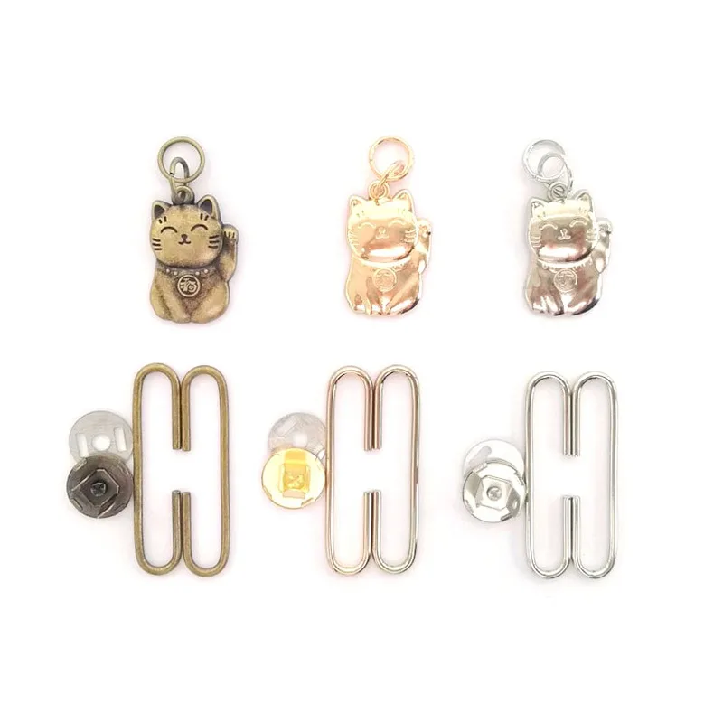 1set DIY Coin Purse Frame Cat-shaped Clasp Metal Magnetic Snaps Buttons Purse Frame Kiss Clasp Lock Accessories Bag