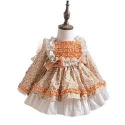 Autumn Spanish Children's Dress Pompong Princess Dress Baby Girls Birthday Wedding Dress Girls Christmas Dress Thanksgiving