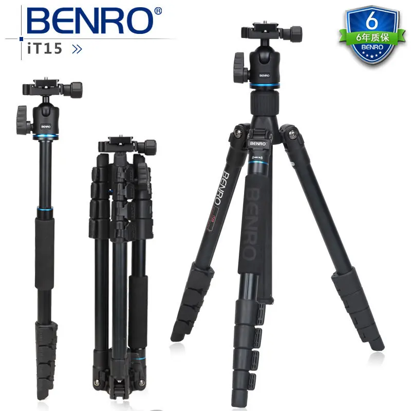 IT15 Portable Aluminium Tripods Travel Monopod Professinal Tripod Kit with Ball Head + Bag for Canon Nikon Pentax SLR Camera DV