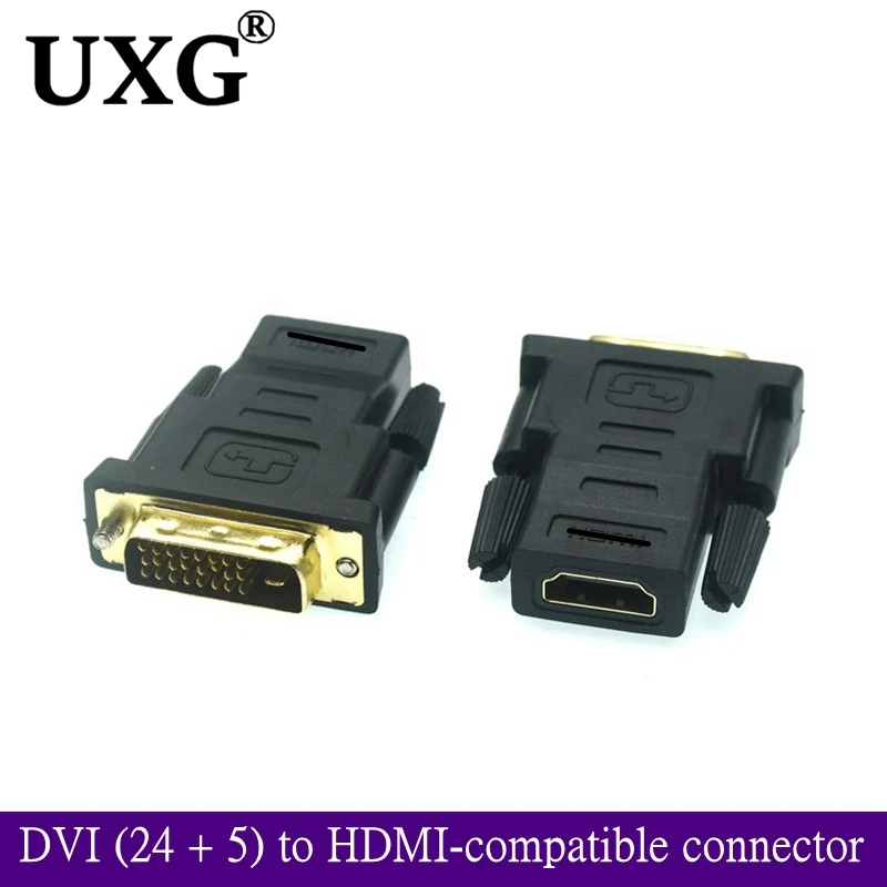 

1PCS DVI To HDMI-compatible Adapter Bi-directional DVI D 24+5 Male Cable Connector HDMI-compatible Converter HDTV Projector