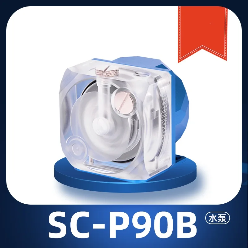 Syscooling-bomba de agua P90B para PC, dispositivo de refrigeración por agua, DC12V, 1300L/H, carcasa de metal con luces RGB, PWM