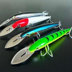 NOEBY 1PCS Big Minnow Fishing Lure 76g/22.5cm 4colors depth 6-8m Metal tongue Floating Lure Hard Bait