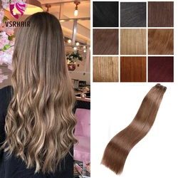 VSR Double Drawn Weft European Quality Human Hair Weaving Straight 100g Machine Remy Weaves Hair Extensions