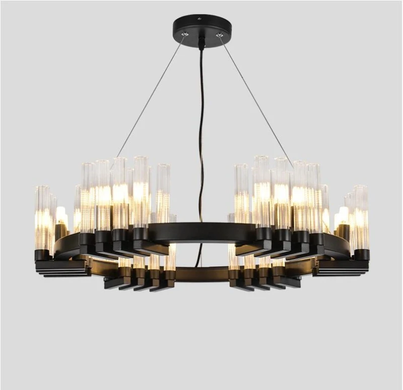 

Nordic Round Crystal Restaurant Light Postmodern Hotel Lobby Creative Designer Personality Candlestick Chandelier