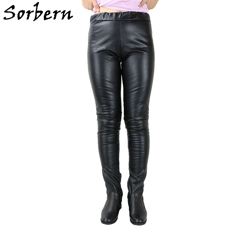 Sorbern Sexy Stretched Boot Leggings Customized Crotch Thigh High Long Boots Thin Fleece Elastic Lined Round Toe Pant Boots