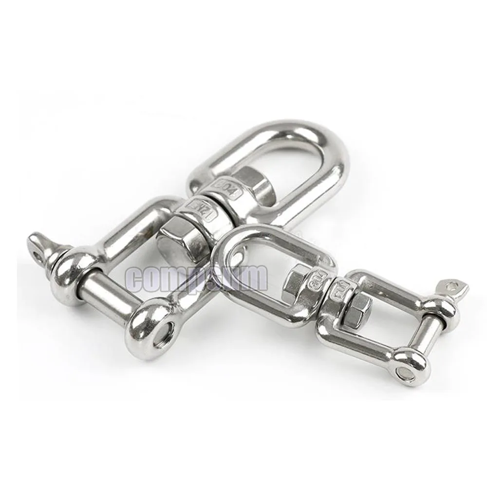 304 Stainless Steel Jaw Eye Swivel  Anchor Chain Connector  Double Shackle Swivel for Boat