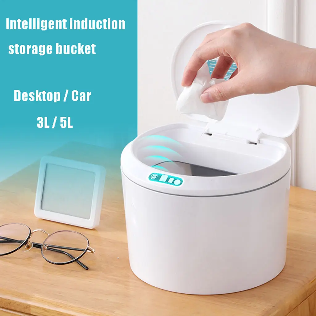 3/5L Smart Trash Can Automatic Induction Dustbin Infrared Sensor Waste Bin For Kitchen Bathroom Home Intelligent Garbage Can