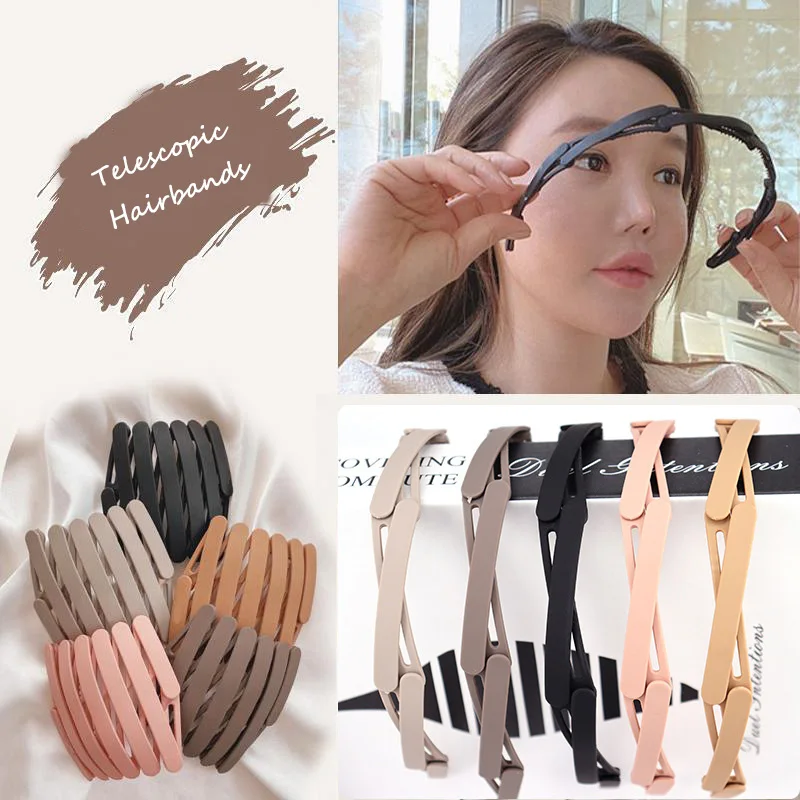 Portable Telescopic  Headbands  Women  Korean Folding Haircard with Toothed Anti-skid Face Wash Headband  Hair Accessories