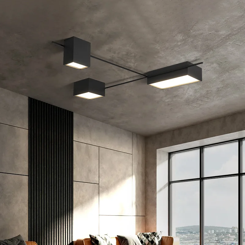 nordic criativo acrilico lampada do teto preto branco ferro luz de teto arte sala estar jantar simples e moderno led quarto estudo 01