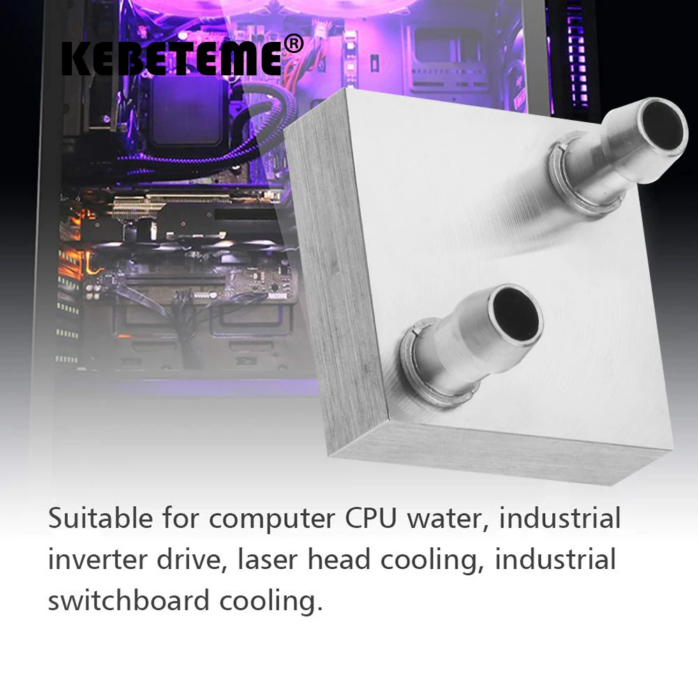 KEBETEME Aluminum Alloy CPU Radiator 40*40*12mm Water Cooling Water Blocks Liquid Cooler Heatsink For PC Laptop CPU