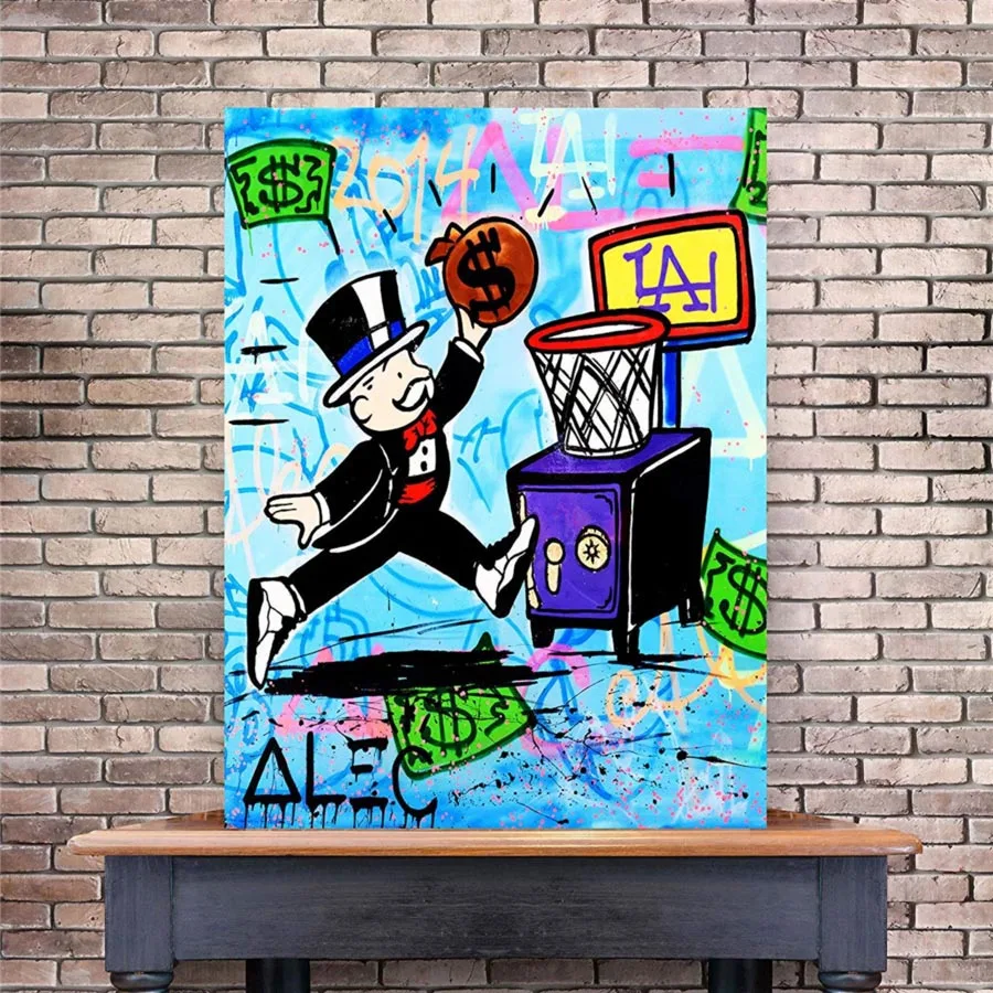 Modular Poster Graffiti Modern Canvas Alec Monopoly HD Print Wall Art Cash Picture Money Painting Home Decor Frameless Living Ro - view 2