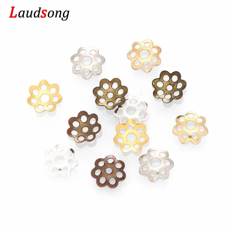 500pcs/lot 6mm Flower Filigree Metal Spacer Bead Caps Cone End Beads Cap For DIY Jewelry Making Findings Accessories