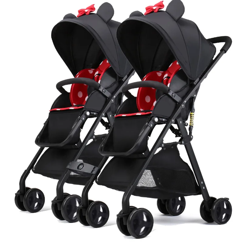 Babies' Stroller Ultra-Light Foldable Portable Baby High-View Pocket Umbrella Car Children's Twin Stroller