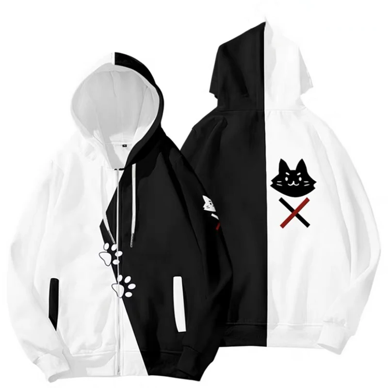 NEW VTuber Ookami Mio Cosplay costume Hoodies Sweatshirt Men Women long sleeve Zip up Hoodie Coat Jacket