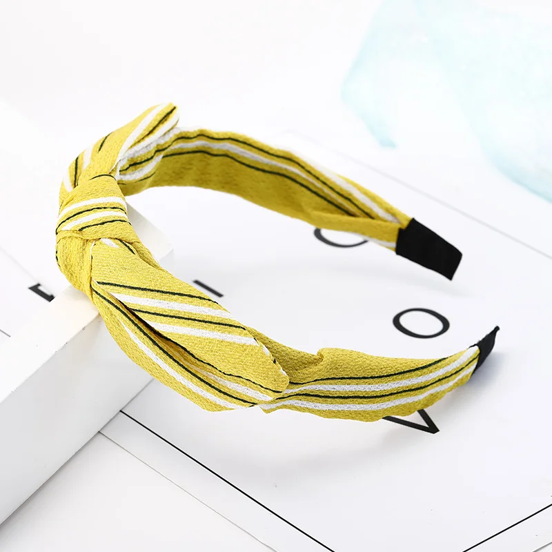 Rabbit Ears Striped Print Hair Hoop Bands Girls Bow Wide Headband Ornaments Hairbands For Women Hair Accessories Headdredss