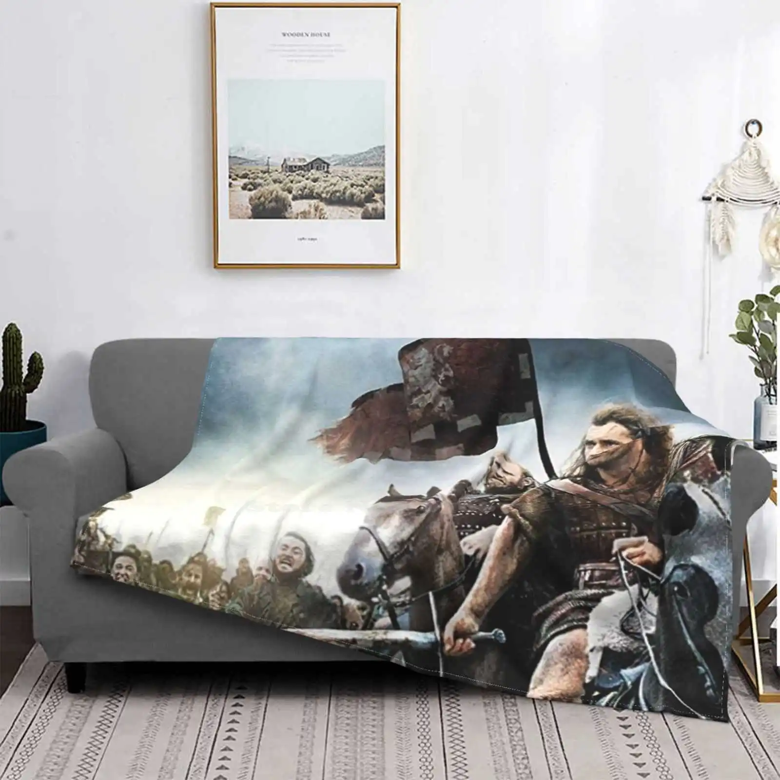 Braveheart Mel William Wallace Scotland Highlander For Home Sofa Bed Camping Car Plane Travel Portable Blanket Braveheart Mel