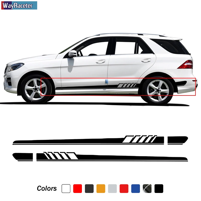 

Car Door Side Skirt Stripe Sticker Decal For Mercedes Benz GLE GLK ML Class AMG W164 W166 GLE350 GLE400 GLK350 ML350 Accessories