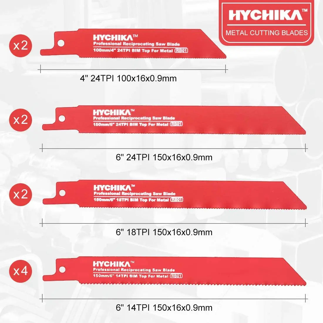 HYCHIKA 32pcs Reciprocating Saw Blade HHS and BIM Oscillating Saw Blades For Wood Metal