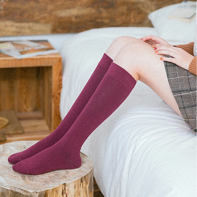 

Knee-high stockings for Ladies Girls Women Socks over the knee JK black thin leg medium tube Japanese Spring summer Solid color