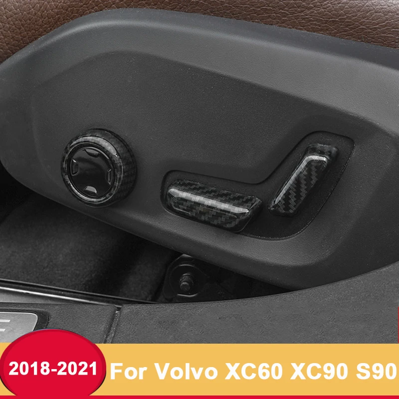 For Volvo XC60 XC90 S90 2018 2019 2020 2021 ABS Car Seat Adjustment Switch Knob Panel Trim Covers Interior Moulding Accessories