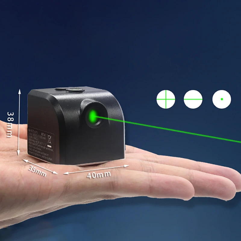 Mini Medidor de Nível Recarregável do Laser de Usb Localizador Infravermelho Pequeno da Linha Transversal do Laser Projetor da Linha Clara Verde Material do pc