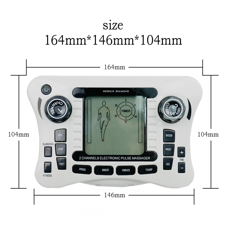 Masajeador de pulso eléctrico Tens, estimulador muscular EMS, acupuntura, frecuencia Digital, máquina de fisioterapia, quemador de grasa, 12 modos