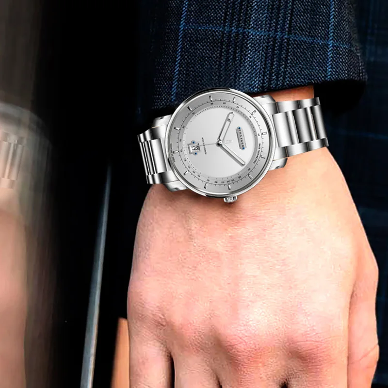 PONIGER Мужские механические часы из нержавеющей стали 316L MIYOTA Наручные часы с автоматическим механизмом Сапфировое стекло Водонепроницаемые мужские часы 50 м