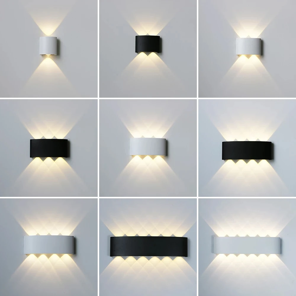 

LED Wall Lamp Waterproof Outdoor Aluminum Wall Light Porch/Garden/Bedroom Indoor Modern Nordic Sconce Luminaire 2/4/6/8W 10W 12W