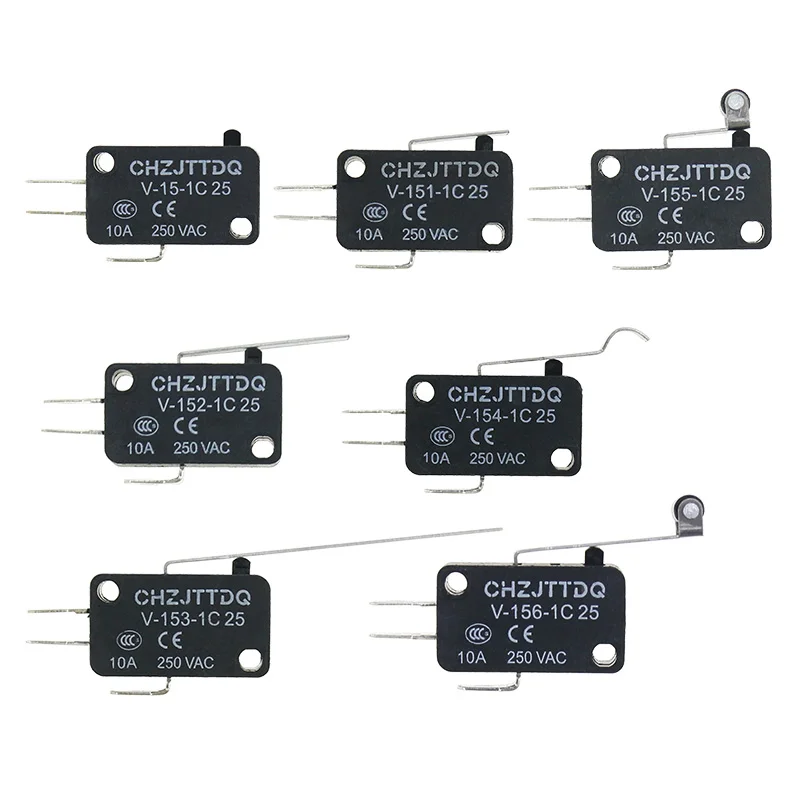 Momentary Micro Limit Switch CHZJTTDQ V-15.V-151.V-152.V-153.V-154.V-155.V-156   Travel switch limit switch silver contact