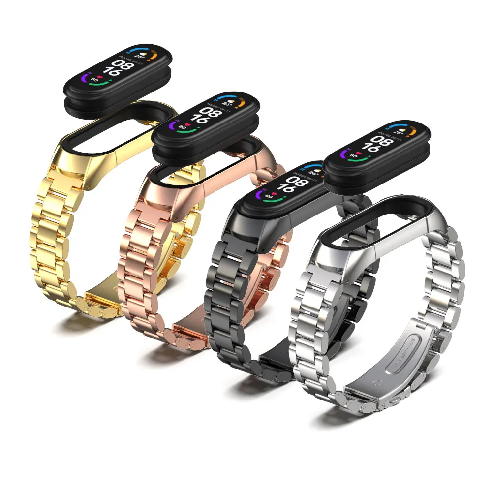 حزام ل Xiaomi مي باند 6 5 4 3 المعادن Opaska كوريا ل مي الفرقة 4 Miband 5 الأساور سوار Xiomi NFC النسخة العالمية