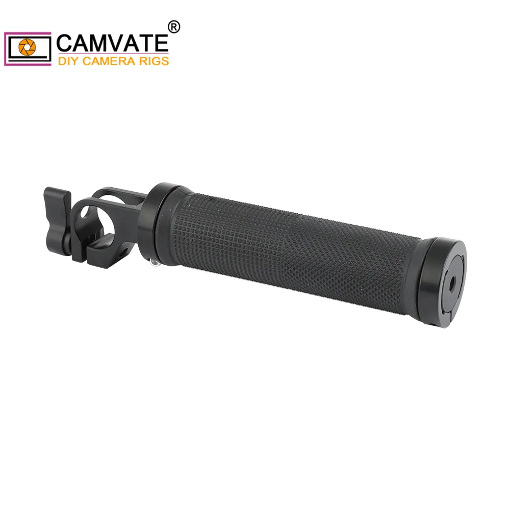 CAMVATE Camera Rubber Handgrip With Double-End Locking Ring & 19mm Single Rod Clamp Adapter For DSLR Camera Rod Support System