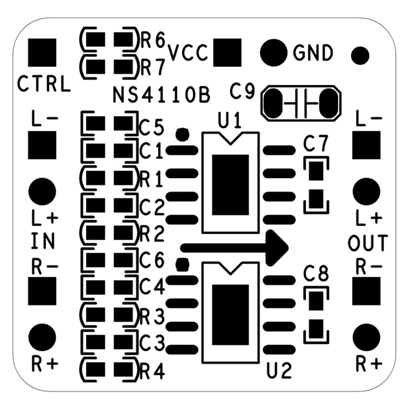 Differential Power Amplifier Board 2x18W Digital Class D/AB Audio Power Amplifier NS4110B Voltage 6-14V