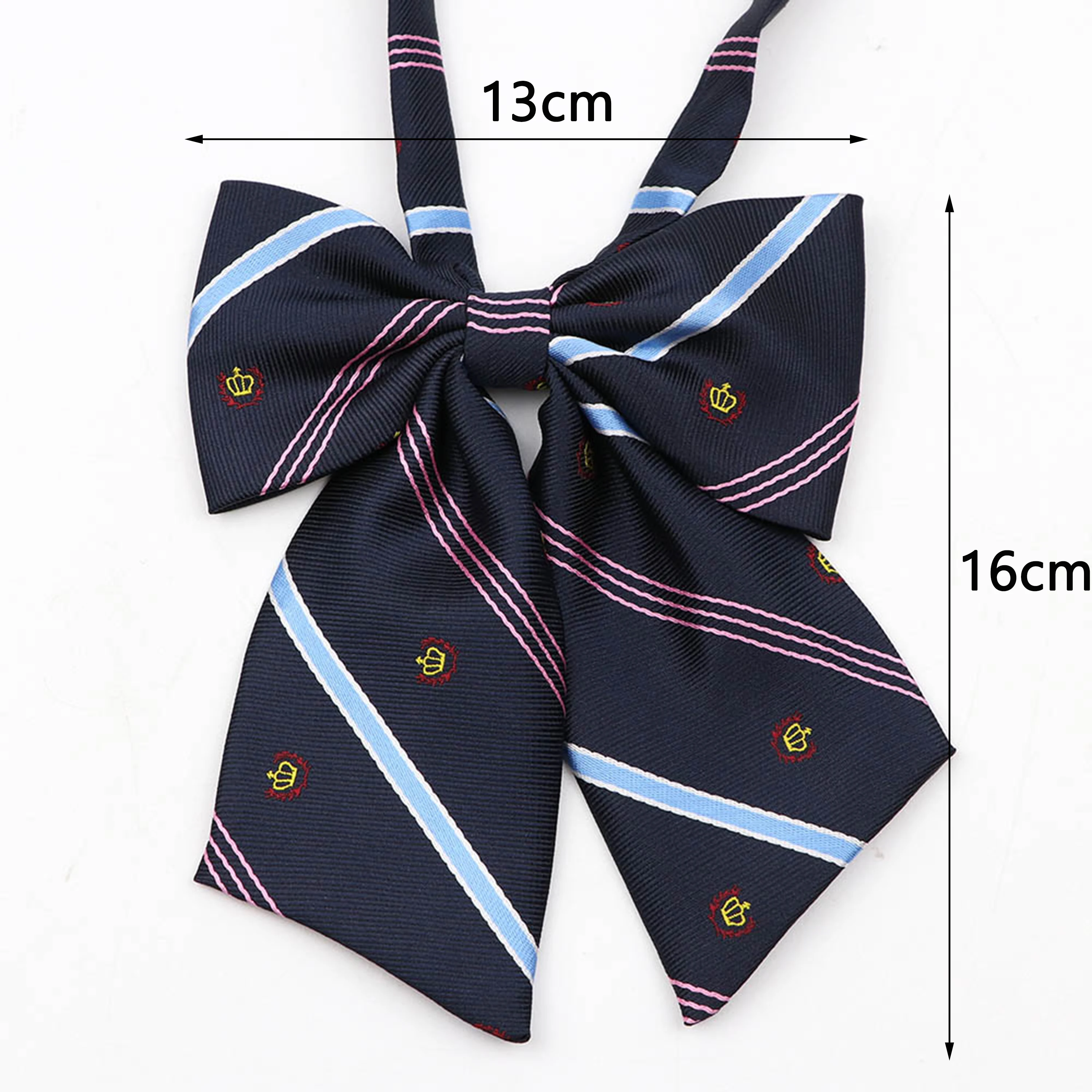 Quality College Style Girls Bowtie Striped Red Blue School JK Uniform Student Chic Handmade Collar Butterfly Shirt Accessories