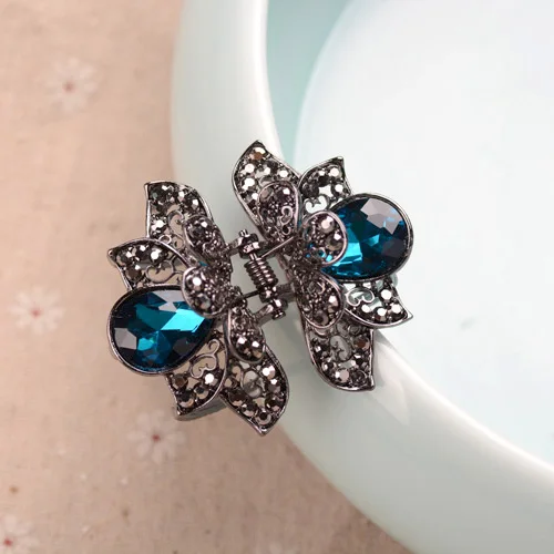 Retro Flower Rhinestones Hair Clip Hairpins Crystal Crab Hair Claws For Women Girl Hair Accessories