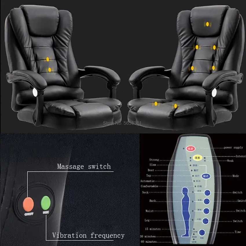 Sedia da ufficio sedia ergonomica per Computer sedia da gioco Internet Cafe sedile sedia da massaggio a sette punti reclinabile per uso domestico con poggiapiedi