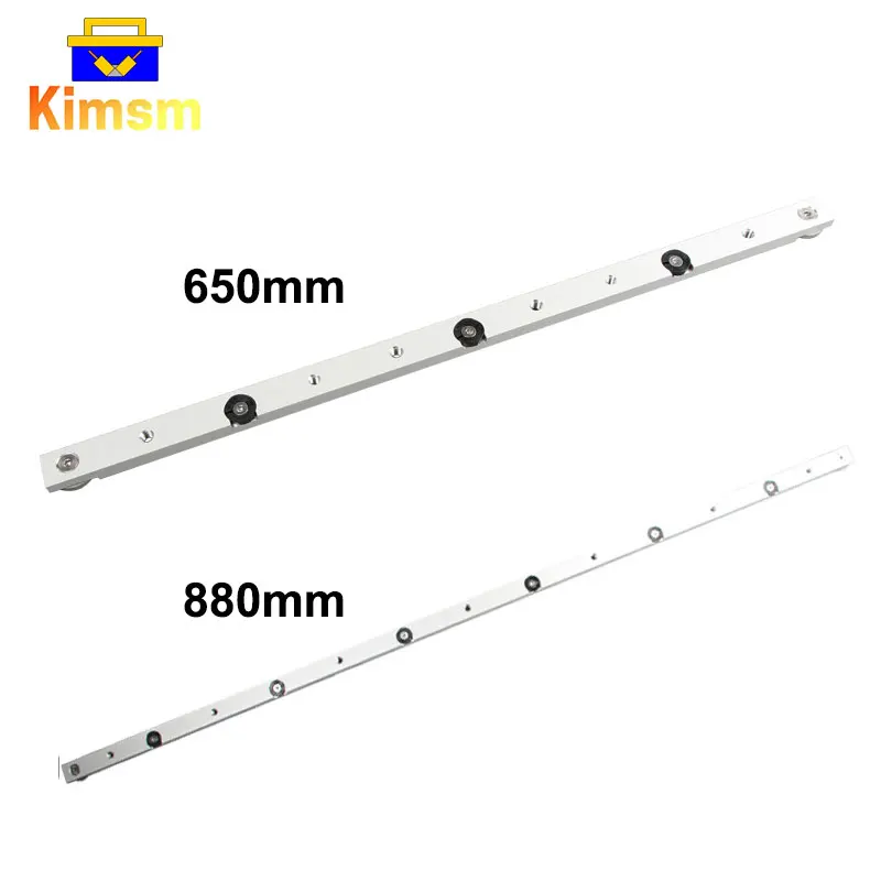 650/880mm Miter Bar Slider Aluminium Alloy Sliders With Ring For T-track For Woodworking Workbench With 2.5mm Allen Key DIY Tool