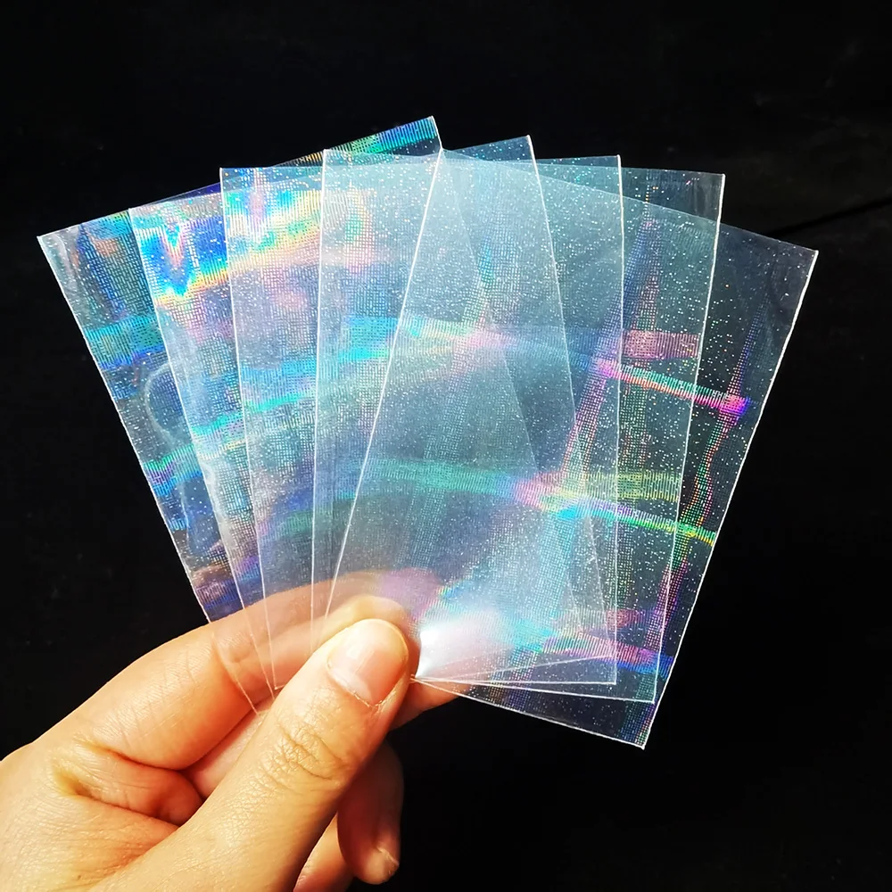 50PCS/Bag Laser Dots Grid Card Sleeves For Flashing Idol Card Film Protector Holographic Foil Tarot Cards Film Cover