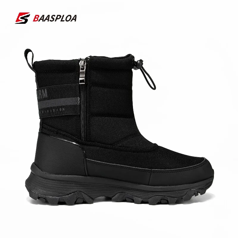 Baasploa Women Winter Sneakers Keep Warm Cotton Boots Non-slip Female Waterproof Snow Boots Shoe thick-soled Fashion Plush Shoes