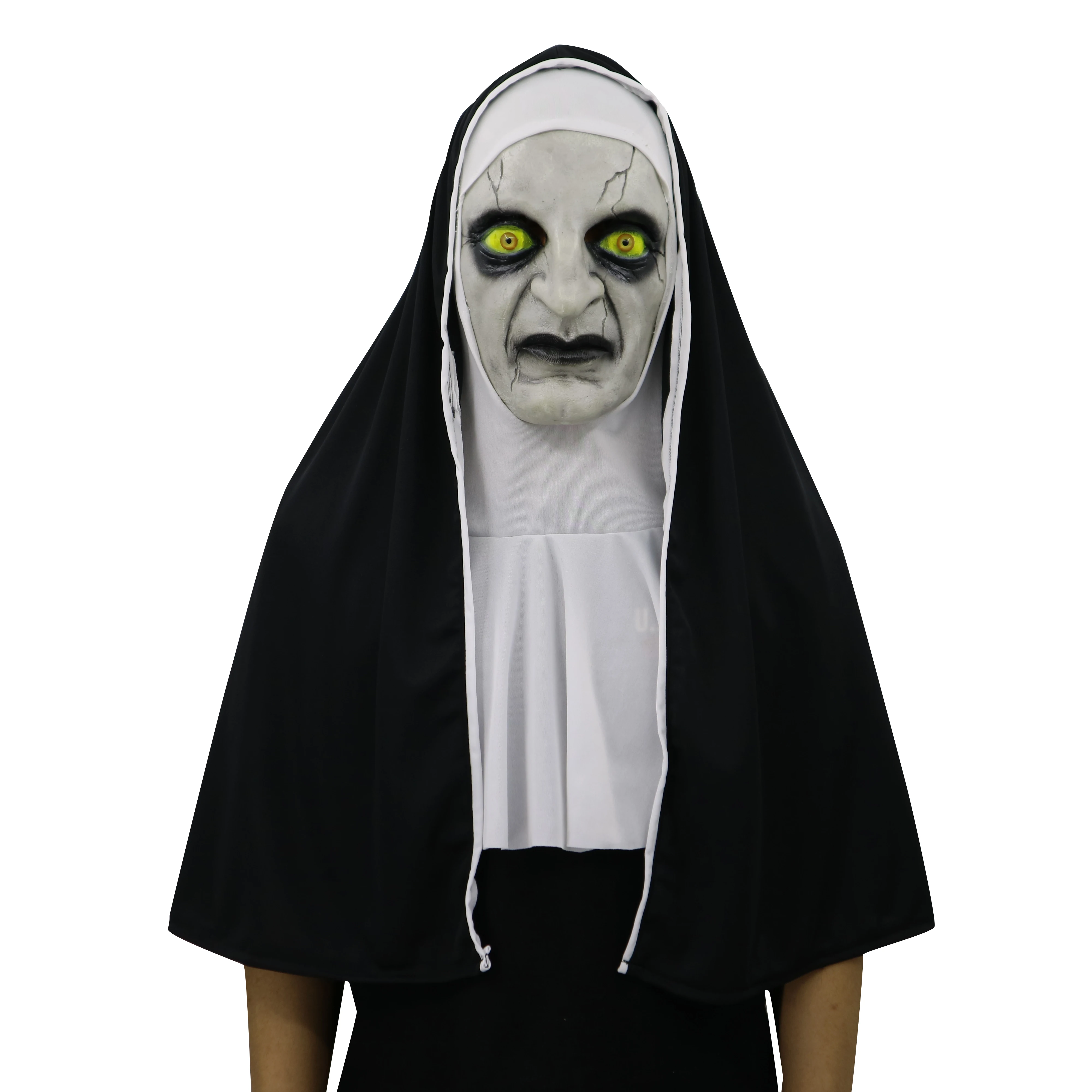 2019 The Nun Horror Mask The Conjuring Valak Cosplay Mask Full Head Horror Scary Halloween Party Props