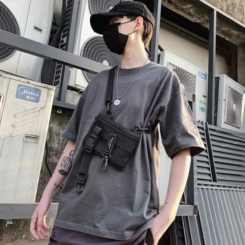 Men Messenger Bag Street Trendy Tactical Shoulder Bags Military Hip Hop Streetwear Bag Oxford Large Capacity Crossbody Bag