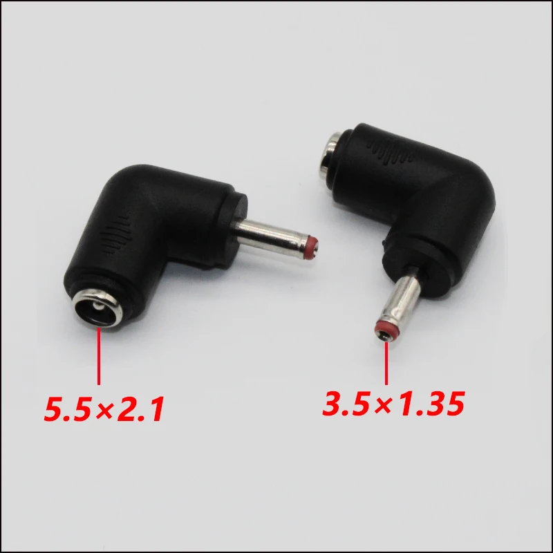 DC Connector 5.5 x 2.1MM Female Power Adapter to 3.0×1.35，4.0×1.35，4.0×1.7， 5.5×2.1，5.5×2.5，6.3×3.0，6.0×4.4MM Male 90 Degree .