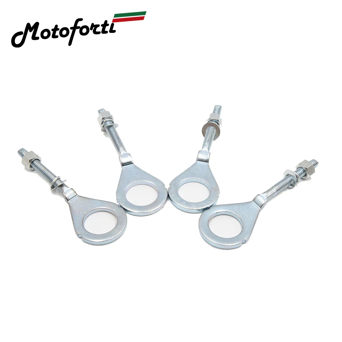 

Motoforti 4 Pcs 18mm Dia Chain Axle Adjuster Universal Hole Silver Tone Metal Chain Axle Adjuster Tensioner For Motorcycle