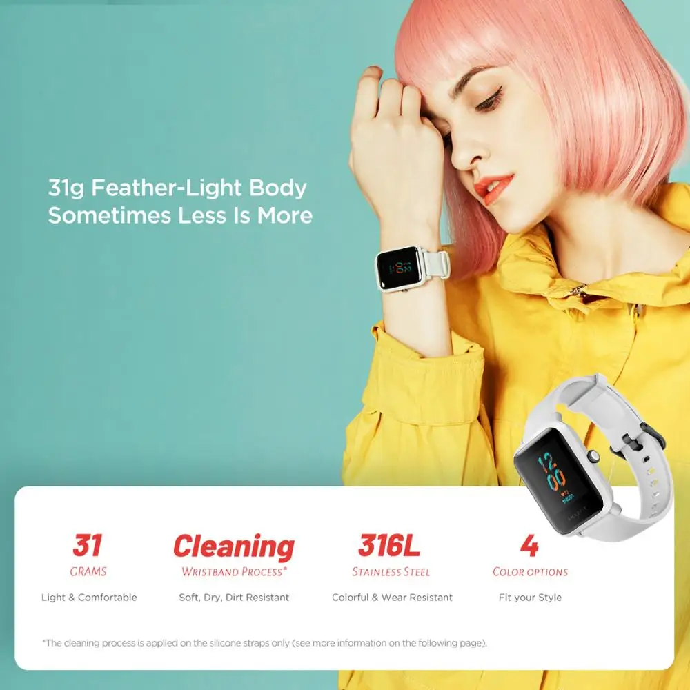 Amazfit-reloj inteligente Bip S, dispositivo resistente al agua hasta 5atm, GPS integrado, GLONASS, para teléfono Android e iOS