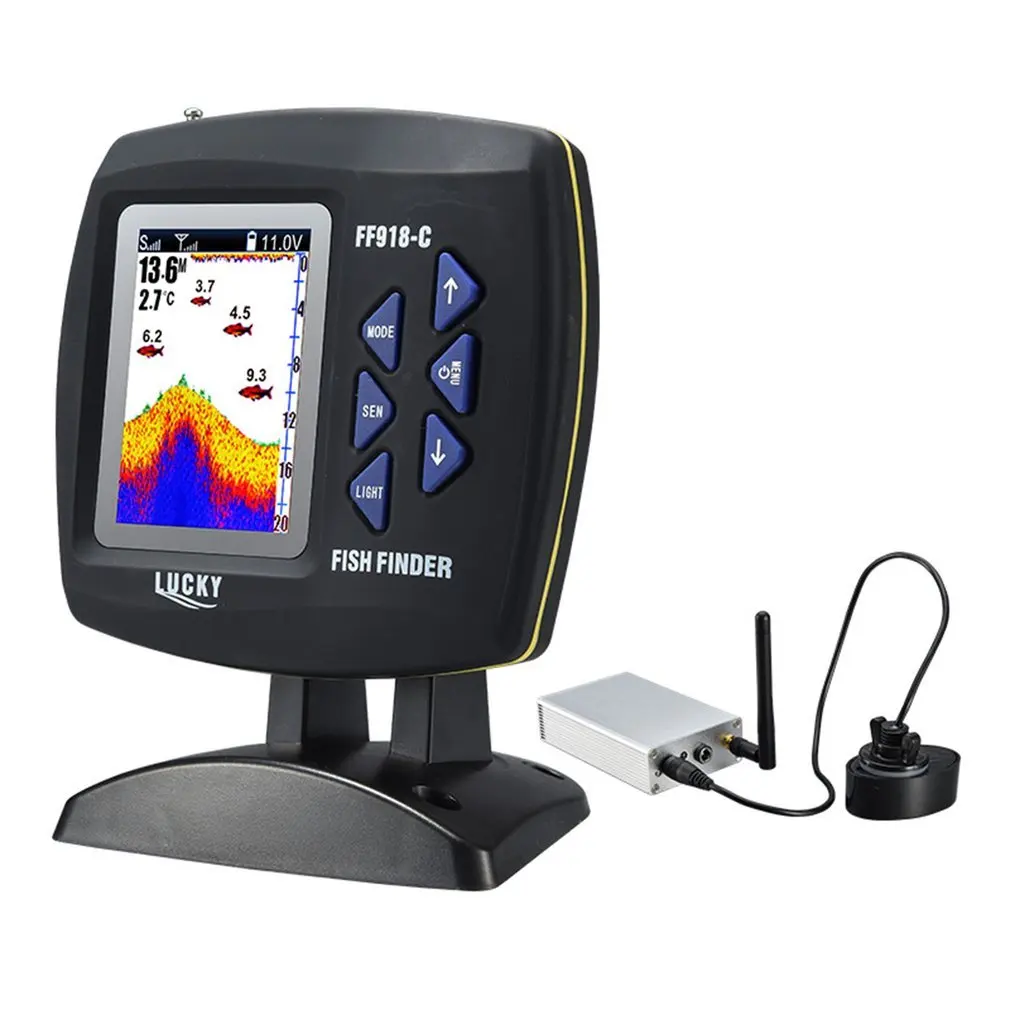 FF918 CWLS Wireless Operation Echo Detecting Fish Finder 980 Feet Operating Range 45 Degrees Detecting Camera Detector