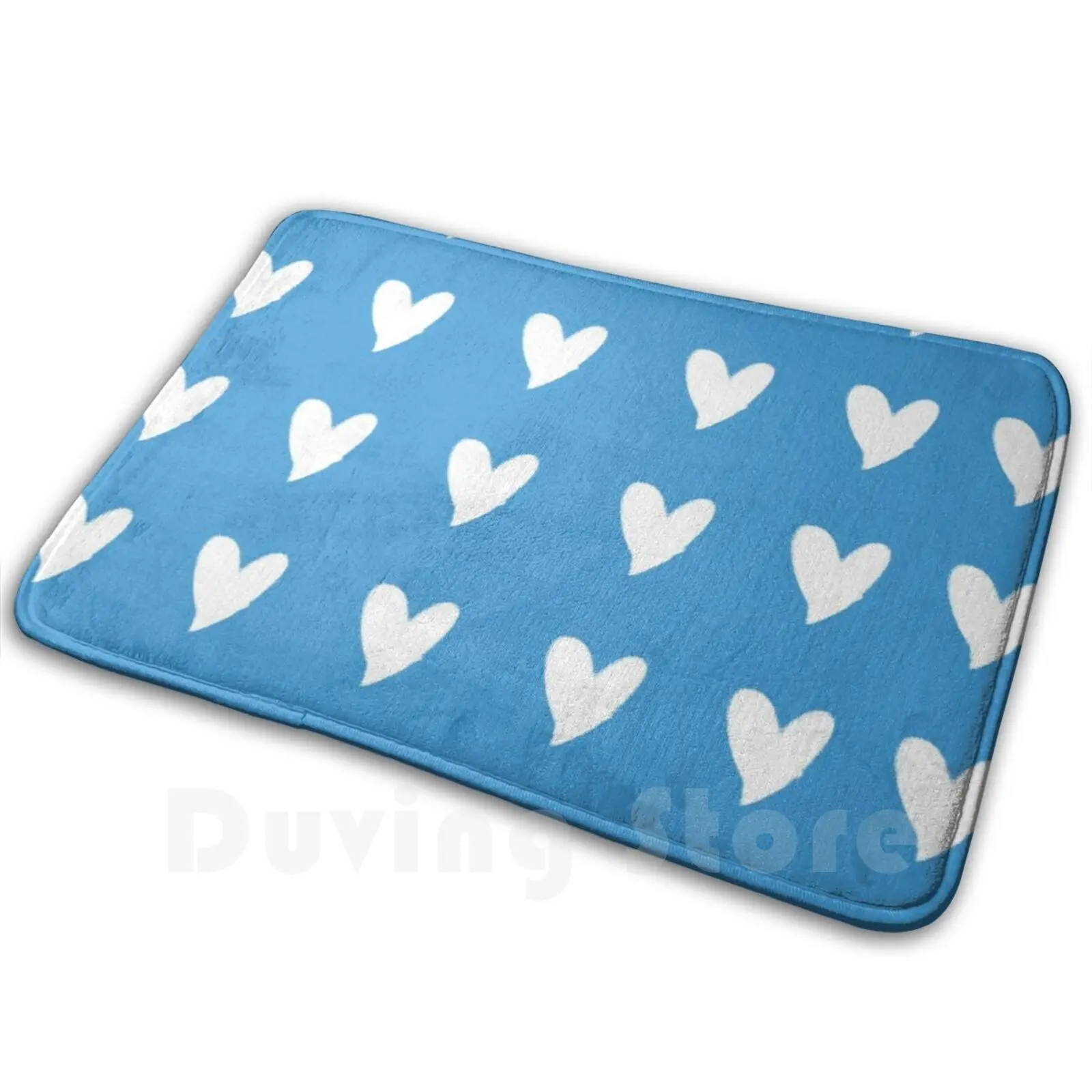 Heart Doodle Pattern Carpet 1654 Carpet Blue Baby Blue Light Blue Hearts Doodle Doodle Hearts White