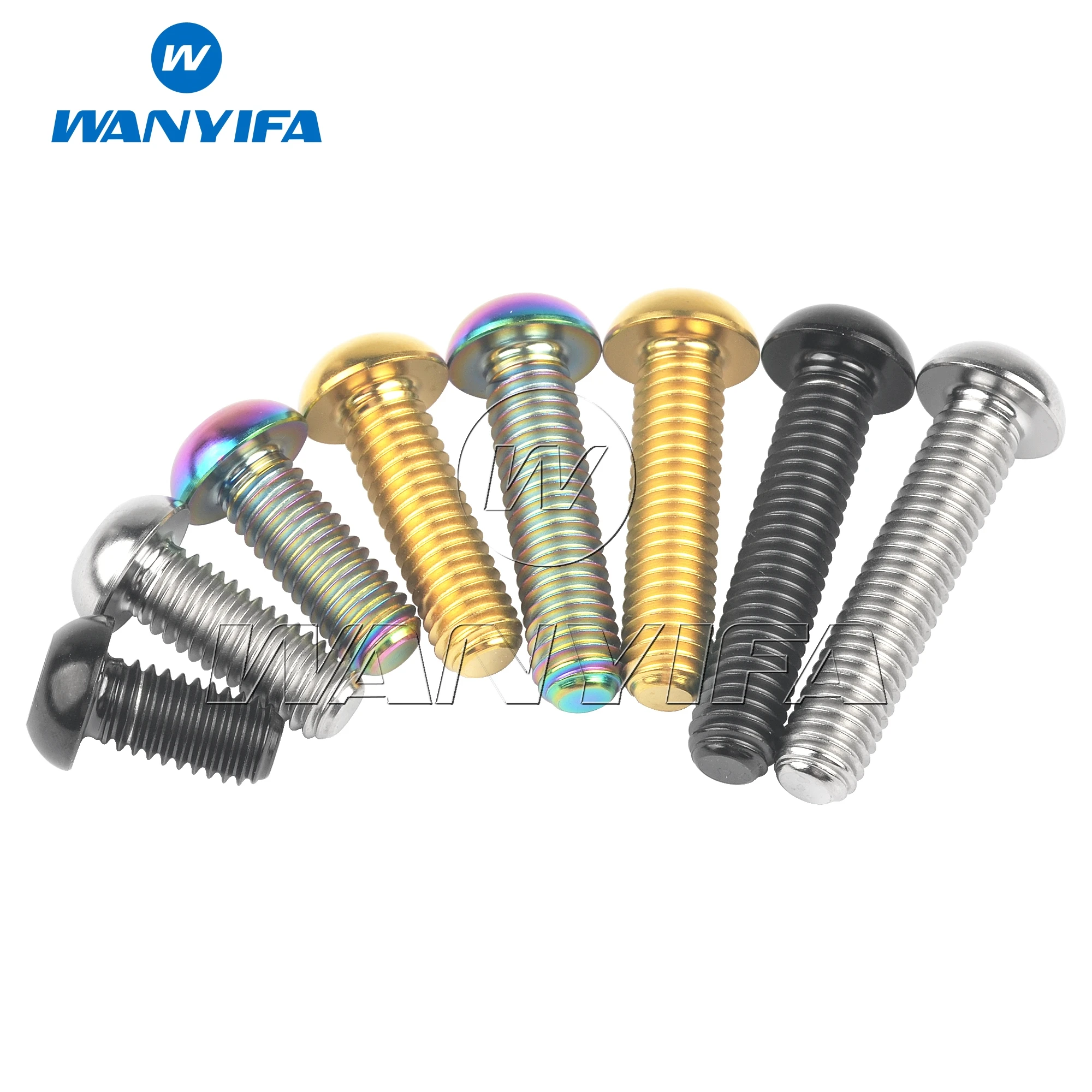 Wanyifa Titanium Bolt Ti M6/M8x12/15/16/20/25/30/35MM Half Round Hexagon Head Screws for Bike Motorcycle Car Cycling Refit