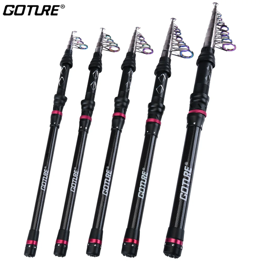 Goture Telescopic Fishing Rod Carbon Fiber Feeder Rods 1.8m 2.1m 2.4m 3.0m 3.6m Spinning Travel Rod Carp Trout Sea Fishing Rod