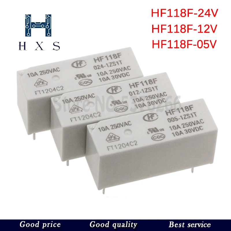 2PCS Relay HF118F 005-1ZS1T HF118F-012-1ZS1T HF118F 024-1ZS1T HF118F 012-1ZS1T HF118F 024 1ZS1T 5PIN 5V/12V/24V 10A