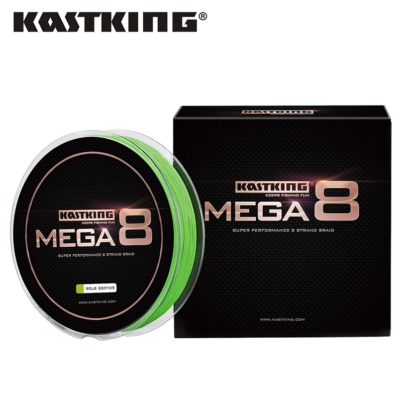 KastKing Mega8 Super Forte 274 M 8 Brins Tisse PE Tressé Ligne de pêche Corde Multifilament 20LB 25LB 30LB 40LB 50LB 65LB 80LB